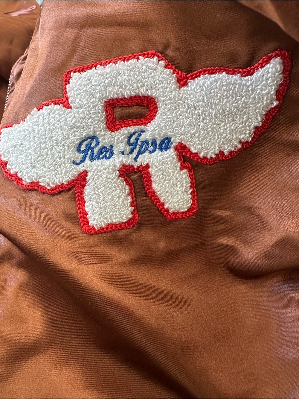 Res Ipsa Satin Bomber Jacket Brown Size Small - Picture 4 of 4